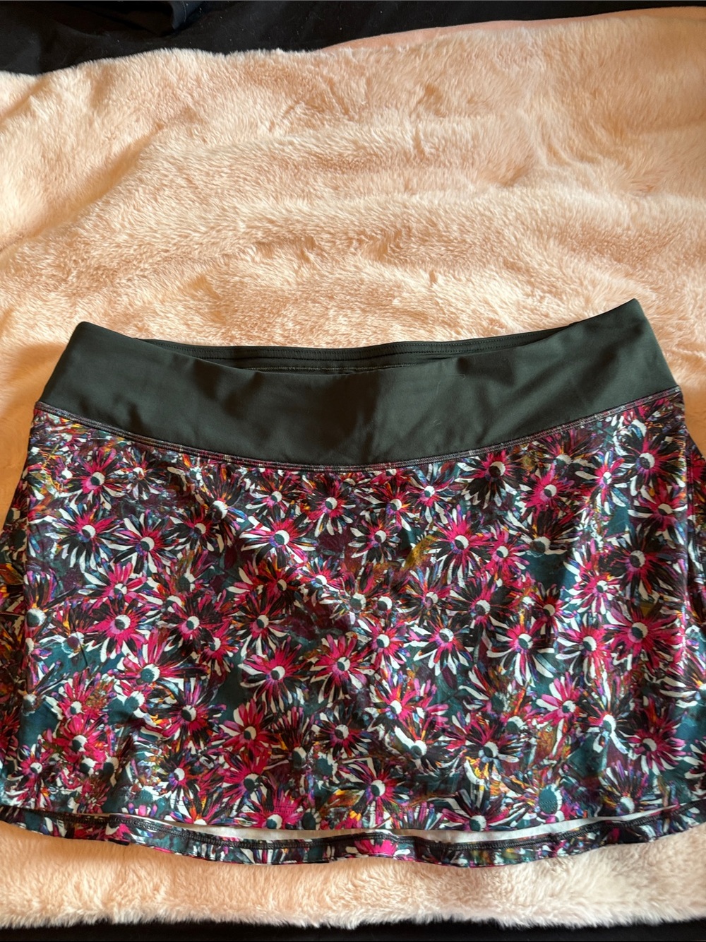 Lululemon Floral Active Skirt with Dark Green Waistband